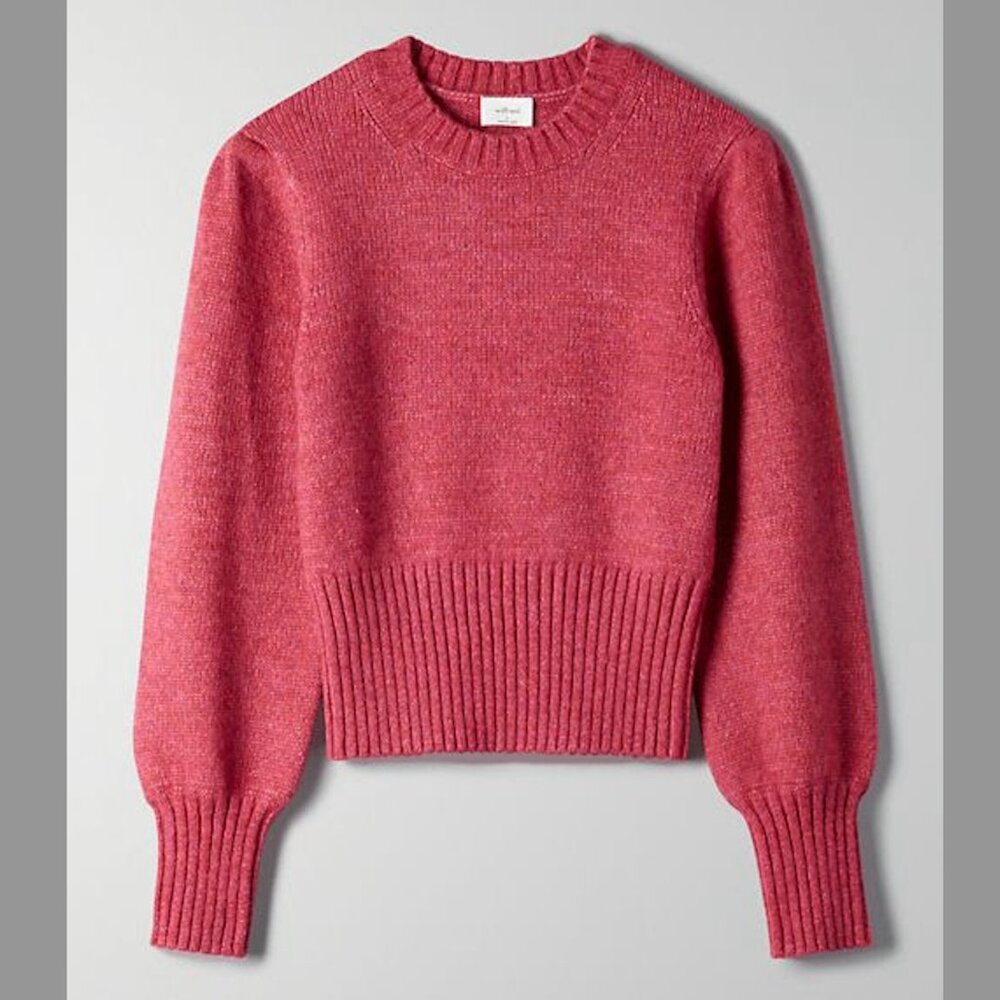 ARITZIA Wilfred Poesy Sweater | Size L | Electron Fuchsia | Wool Cashmere Blend